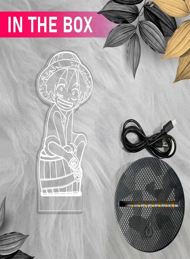 GIFTMEBAZAR 3D Illusion MonkeyDLuffy369 Anime Night Lamp with Warm White Light & USB Powered | Anime Home Decor Light | Gift for Anime Lover, Birthday Gift - Image 4